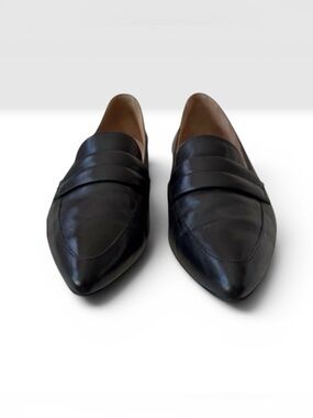 Paul Green Nori Black Leather Loafer Size AU 3 EU 36 Slip On Minimal Classic